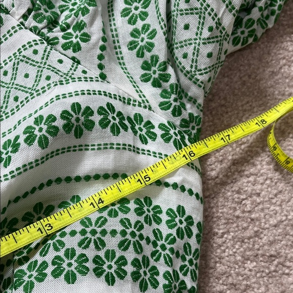 Ann Taylor Retro 50’s look Button Wrap Green Floral Stripe  Dress 00 - Picture 13 of 16